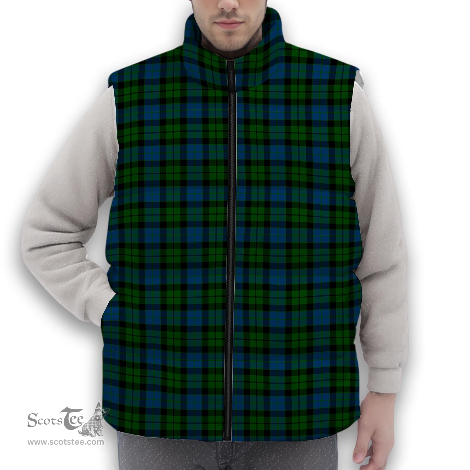 ScotsTee Shop Scottish McCoy Premium Tartan Puffer Vest Winter White Duck Down Vest Sleeveless