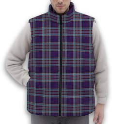 ScotsTee Shop Scottish RCAF Premium Tartan Puffer Vest Winter White Duck Down Vest Sleeveless