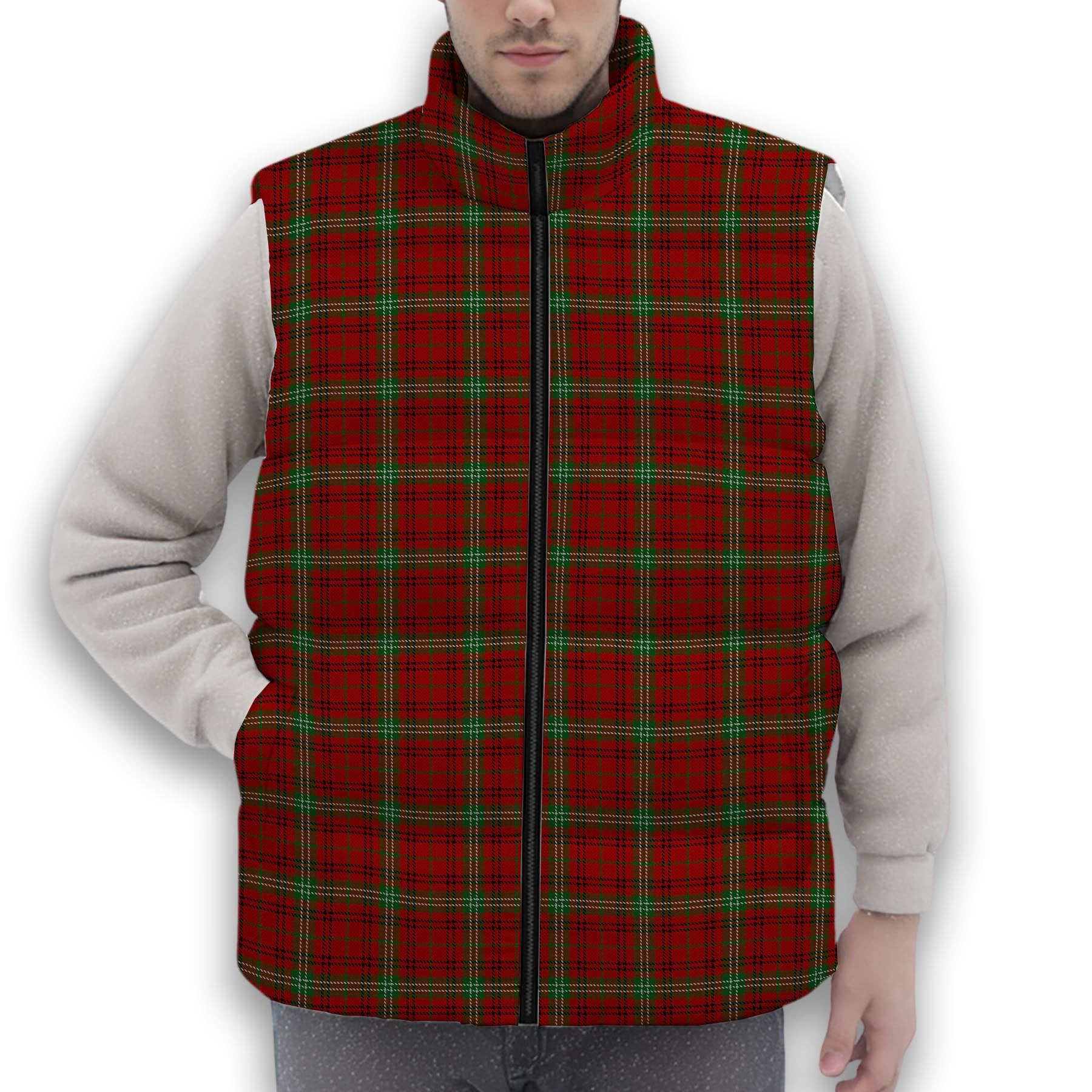 ScotsTee Shop Scottish Morrison Premium Tartan Puffer Vest Winter White Duck Down Vest Sleeveless
