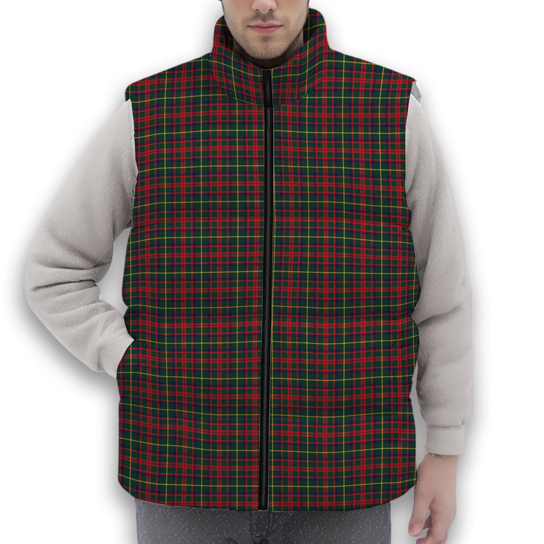ScotsTee Shop Scottish MacIntosh Hunting Modern Premium Tartan Puffer Vest Winter White Duck Down Vest Sleeveless