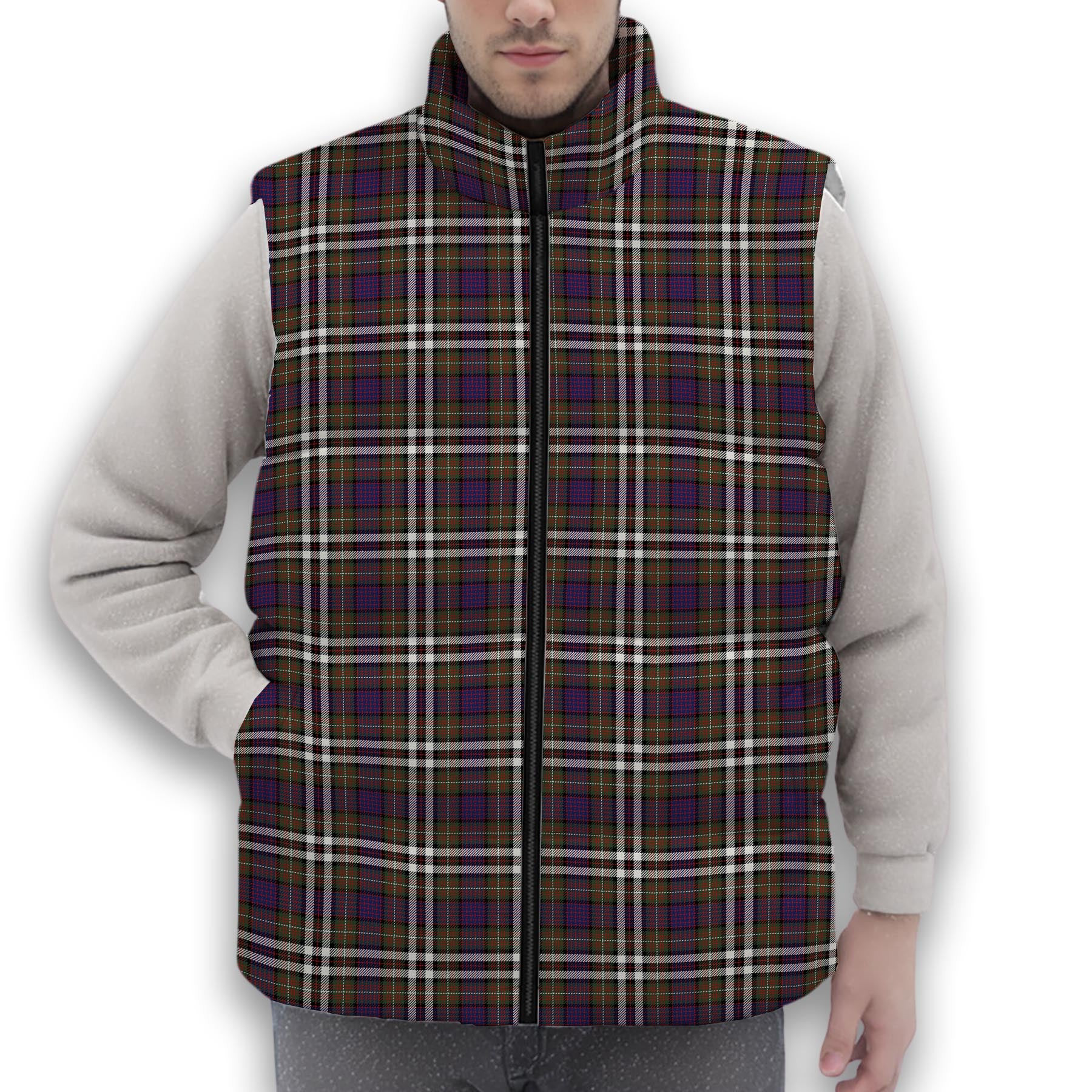 ScotsTee Shop Scottish McDonell of Glengarry Dress Modern Premium Tartan Puffer Vest Winter White Duck Down Vest Sleeveless