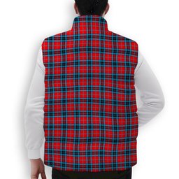 ScotsTee Shop Scottish MacTavish Modern Premium Tartan Puffer Vest Winter White Duck Down Vest Sleeveless