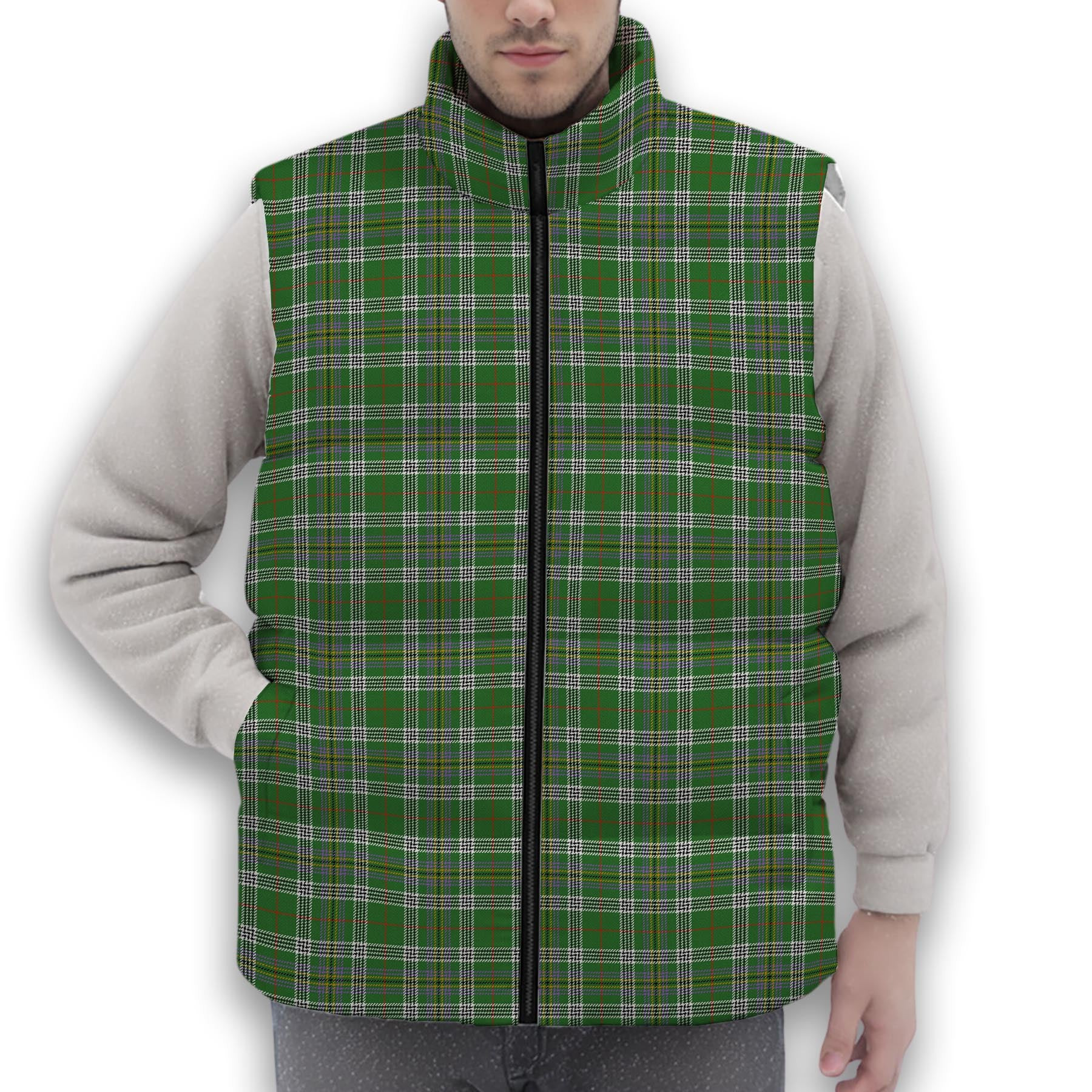 ScotsTee Shop Scottish Kennedy Ancient Clan Premium Tartan Puffer Vest Winter White Duck Down Vest Sleeveless