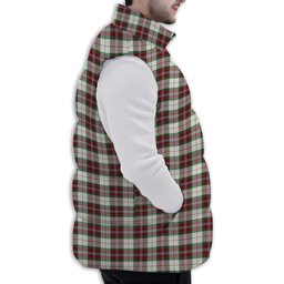 ScotsTee Shop Scottish MacLean Dress Ancient Premium Tartan Puffer Vest Winter White Duck Down Vest Sleeveless