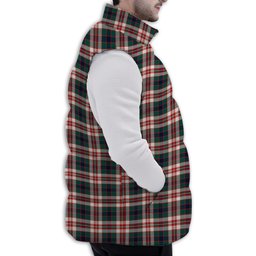ScotsTee Shop Scottish Robertson Dress Modern Premium Tartan Puffer Vest Winter White Duck Down Vest Sleeveless