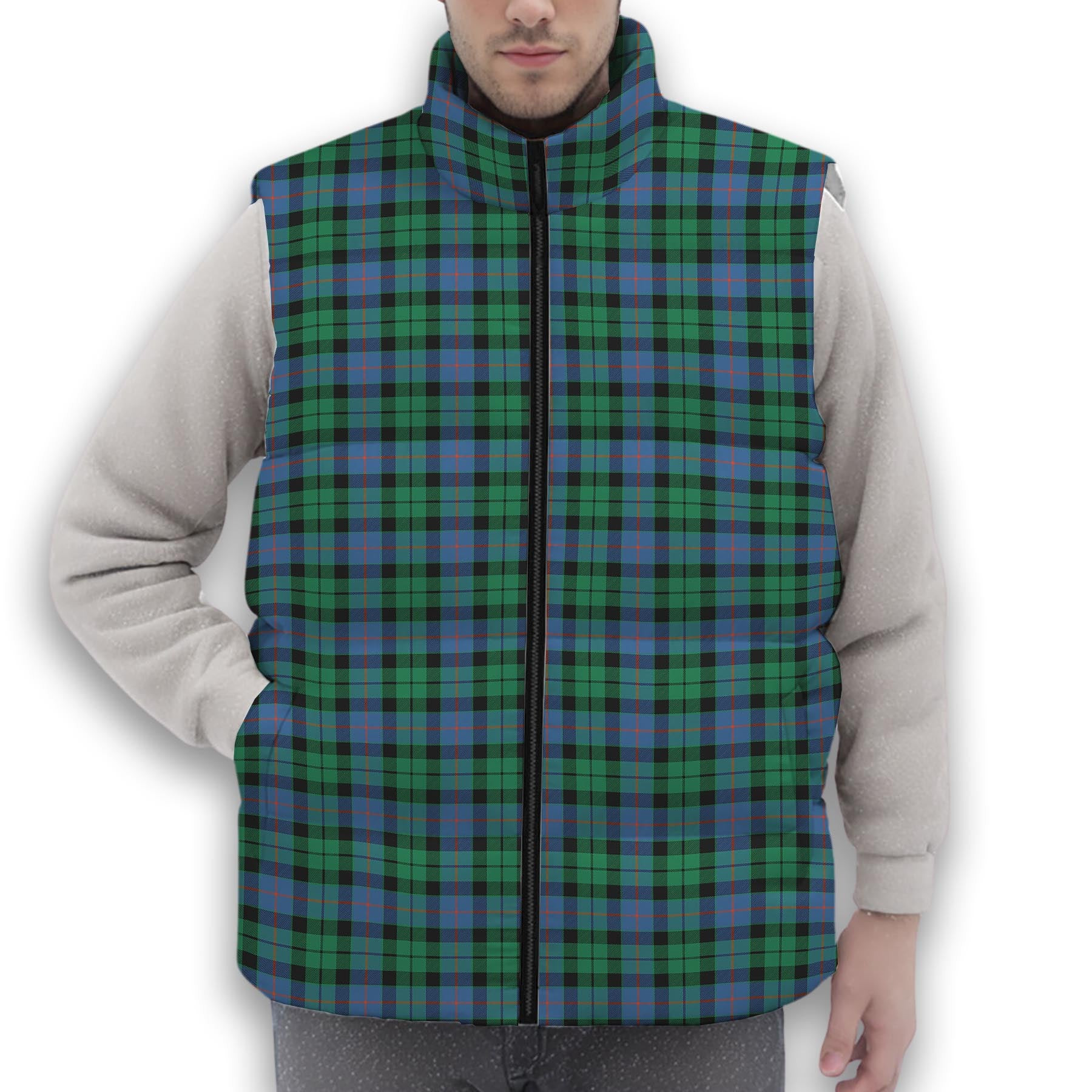 ScotsTee Shop Scottish Morrison Ancient Premium Tartan Puffer Vest Winter White Duck Down Vest Sleeveless