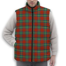 ScotsTee Shop Scottish Ruthven Ancient Premium Tartan Puffer Vest Winter White Duck Down Vest Sleeveless