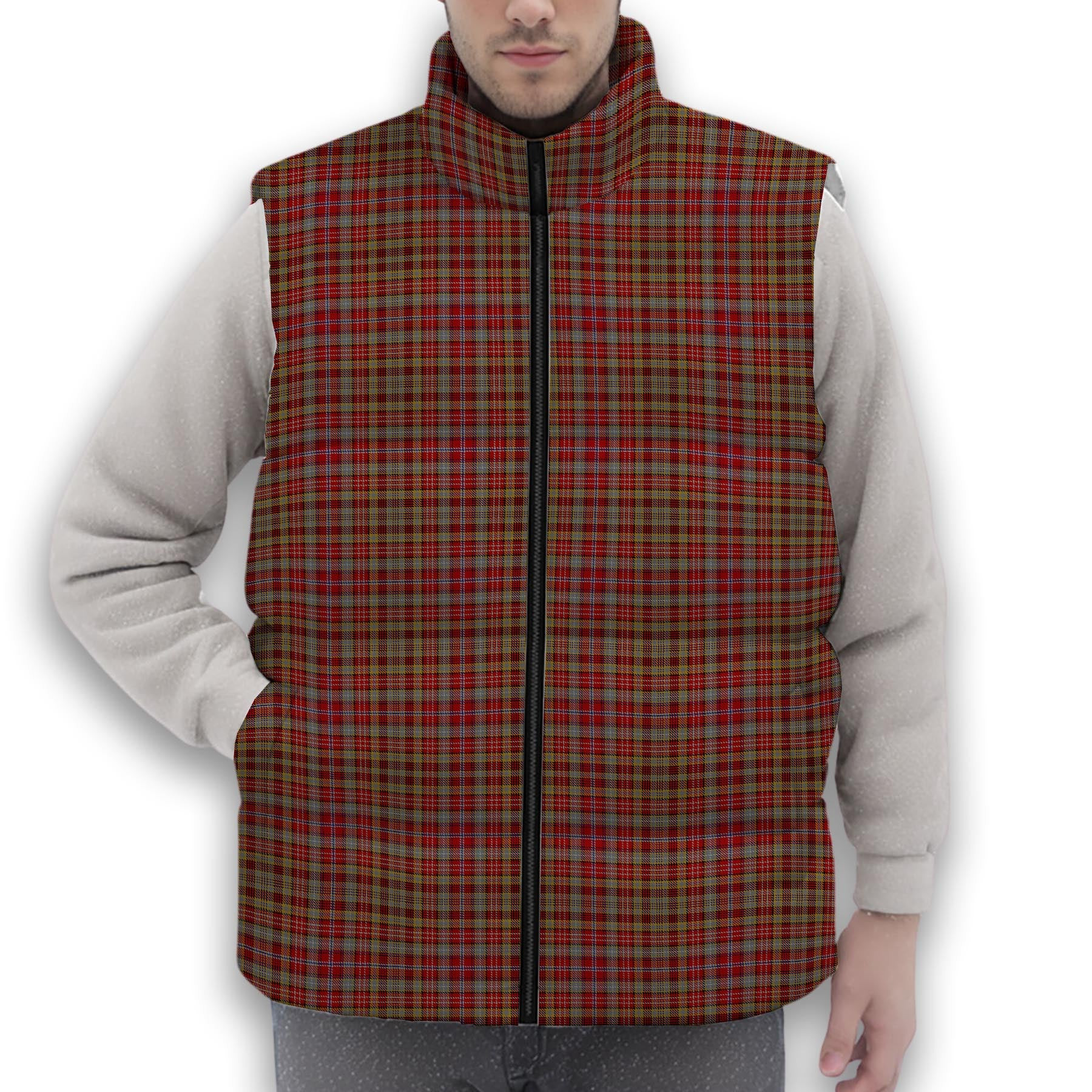 ScotsTee Shop Scottish Ogilvie 2 Premium Tartan Puffer Vest Winter White Duck Down Vest Sleeveless