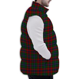 ScotsTee Shop Scottish Kilgour Symmetrical Premium Tartan Puffer Vest Winter White Duck Down Vest Sleeveless