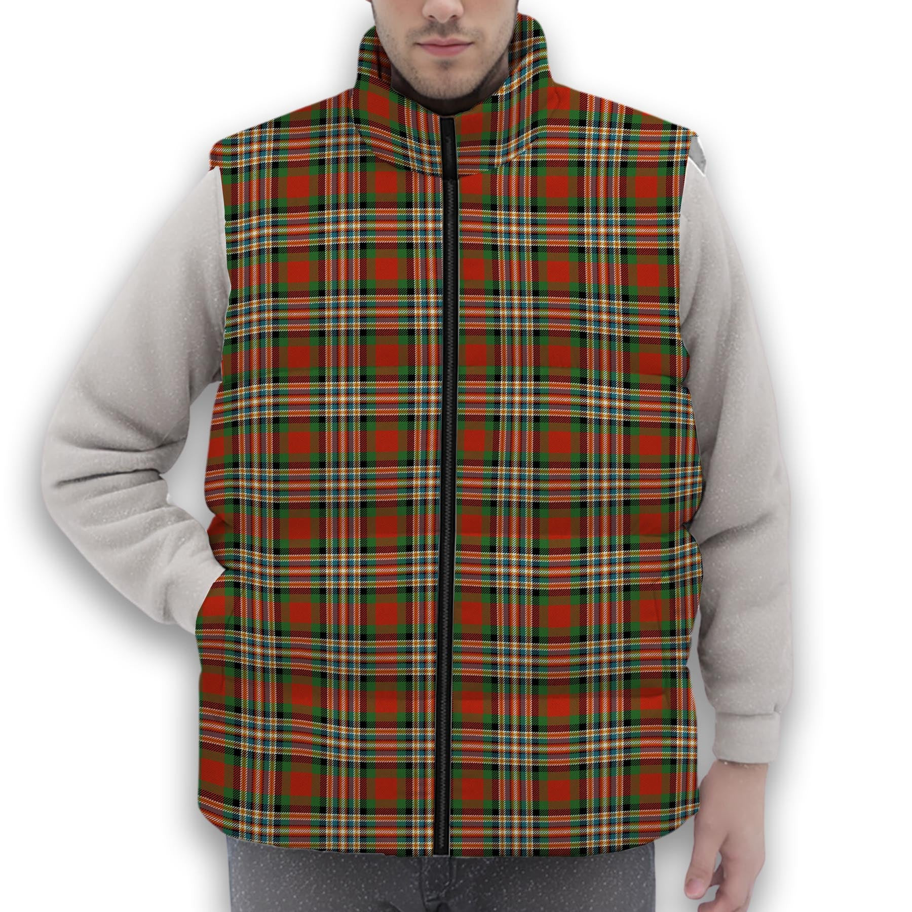 ScotsTee Shop Scottish McGill Ancient Premium Tartan Puffer Vest Winter White Duck Down Vest Sleeveless