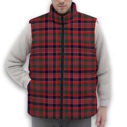 ScotsTee Shop Scottish MacDonald of Boisdale Modern Premium Tartan Puffer Vest Winter White Duck Down Vest Sleeveless