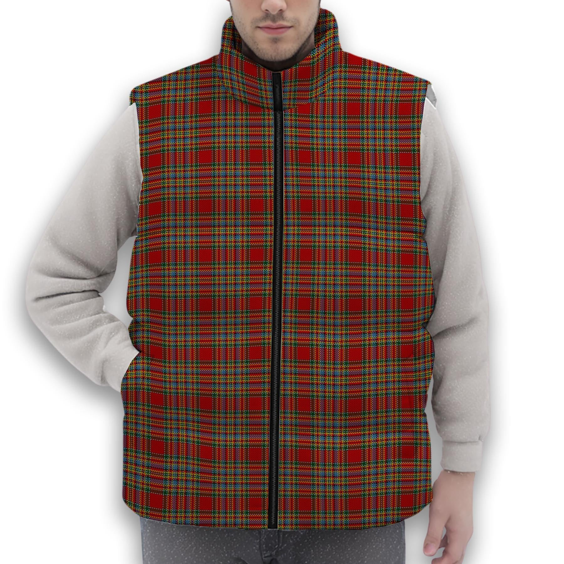 ScotsTee Shop Scottish MacKintosh 8 Premium Tartan Puffer Vest Winter White Duck Down Vest Sleeveless
