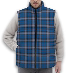 ScotsTee Shop Scottish Kinnaird Ancient Premium Tartan Puffer Vest Winter White Duck Down Vest Sleeveless