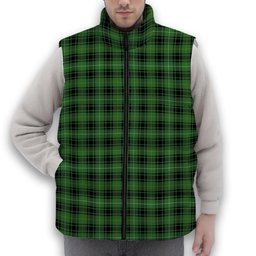 ScotsTee Shop Scottish MacIver Hunting Ancient Premium Tartan Puffer Vest Winter White Duck Down Vest Sleeveless