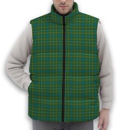 ScotsTee Shop Scottish Kennedy Irish Modern Premium Tartan Puffer Vest Winter White Duck Down Vest Sleeveless