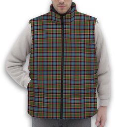 ScotsTee Shop Scottish Stirling SC Premium Tartan Puffer Vest Winter White Duck Down Vest Sleeveless