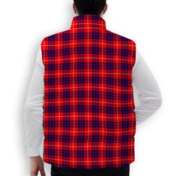 ScotsTee Shop Scottish Hamilton Modern Premium Tartan Puffer Vest Winter White Duck Down Vest Sleeveless