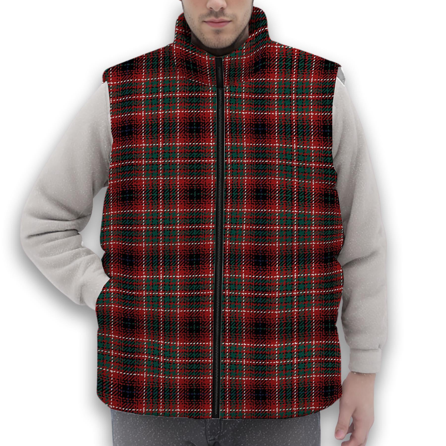 ScotsTee Shop Scottish Innes of Cowie Modern Premium Tartan Puffer Vest Winter White Duck Down Vest Sleeveless