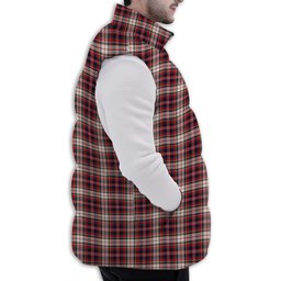ScotsTee Shop Scottish McFarland Dress Modern Premium Tartan Puffer Vest Winter White Duck Down Vest Sleeveless