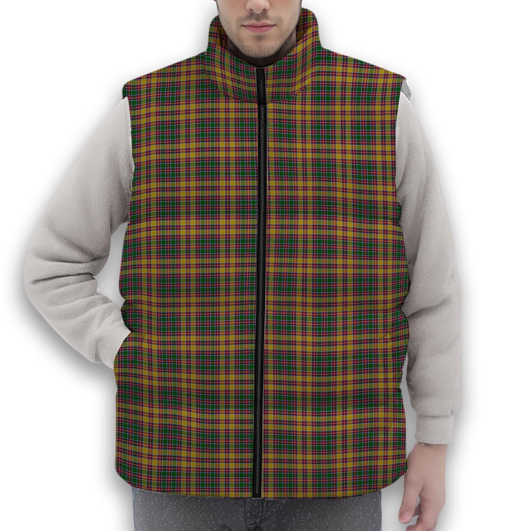 ScotsTee Shop Scottish Jacobite 1850 Premium Tartan Puffer Vest Winter White Duck Down Vest Sleeveless