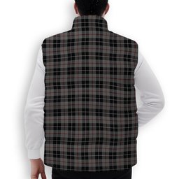 ScotsTee Shop Scottish Thomson Grey Premium Tartan Puffer Vest Winter White Duck Down Vest Sleeveless