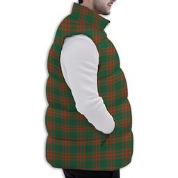 ScotsTee Shop Scottish Menzies Green Ancient Premium Tartan Puffer Vest Winter White Duck Down Vest Sleeveless