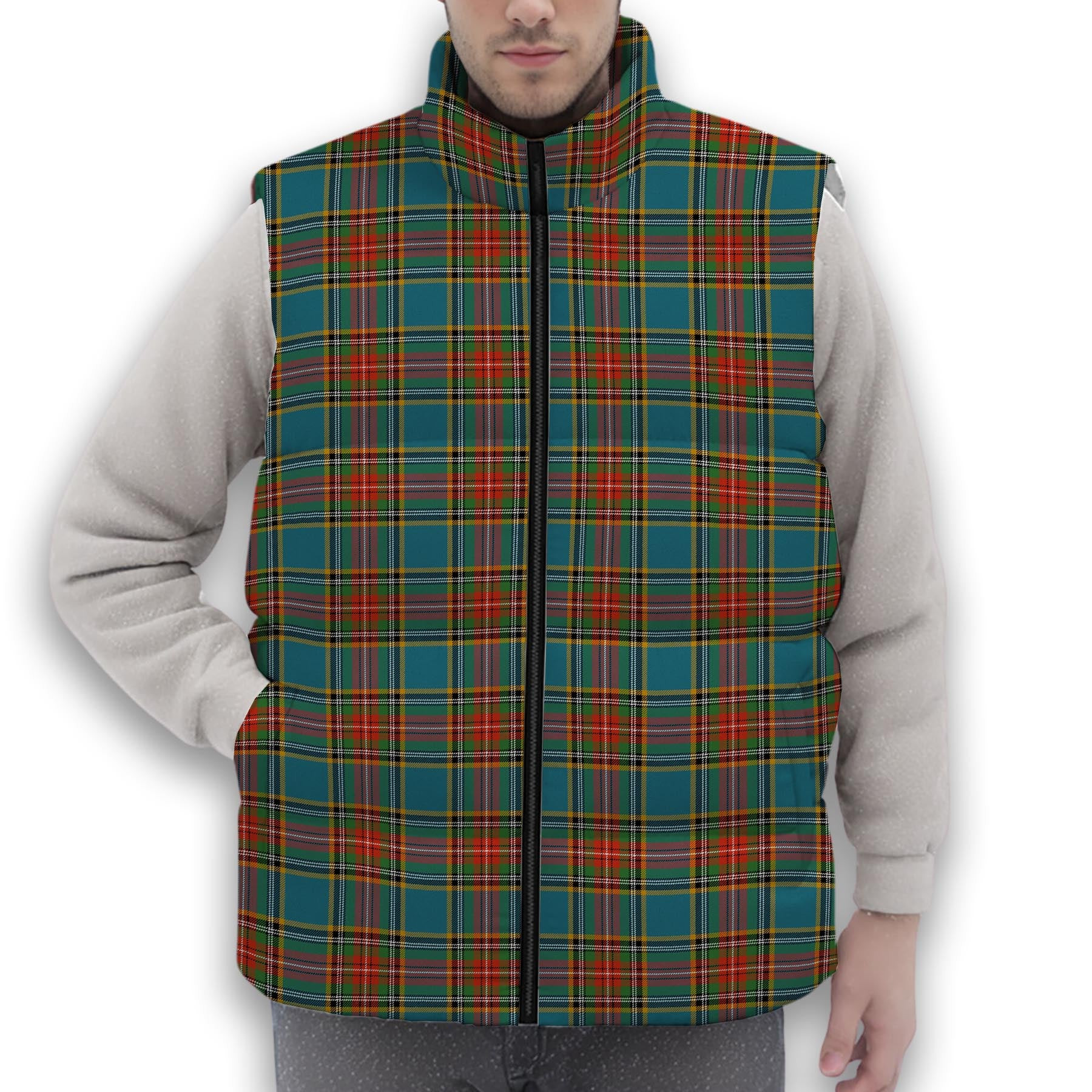 ScotsTee Shop Scottish McBeth Ancient Premium Tartan Puffer Vest Winter White Duck Down Vest Sleeveless
