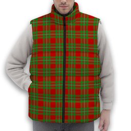 ScotsTee Shop Scottish Gregor Modern Premium Tartan Puffer Vest Winter White Duck Down Vest Sleeveless