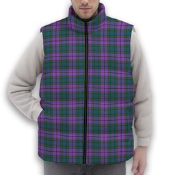 ScotsTee Shop Scottish Wardlaw Ancient Premium Tartan Puffer Vest Winter White Duck Down Vest Sleeveless