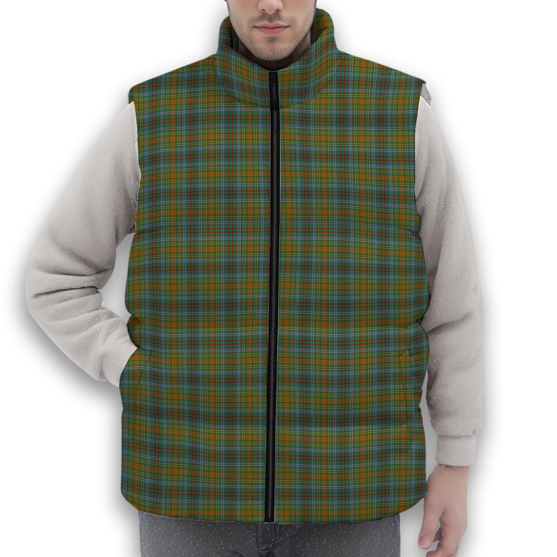 ScotsTee Shop Scottish O'Brien Premium Tartan Puffer Vest Winter White Duck Down Vest Sleeveless