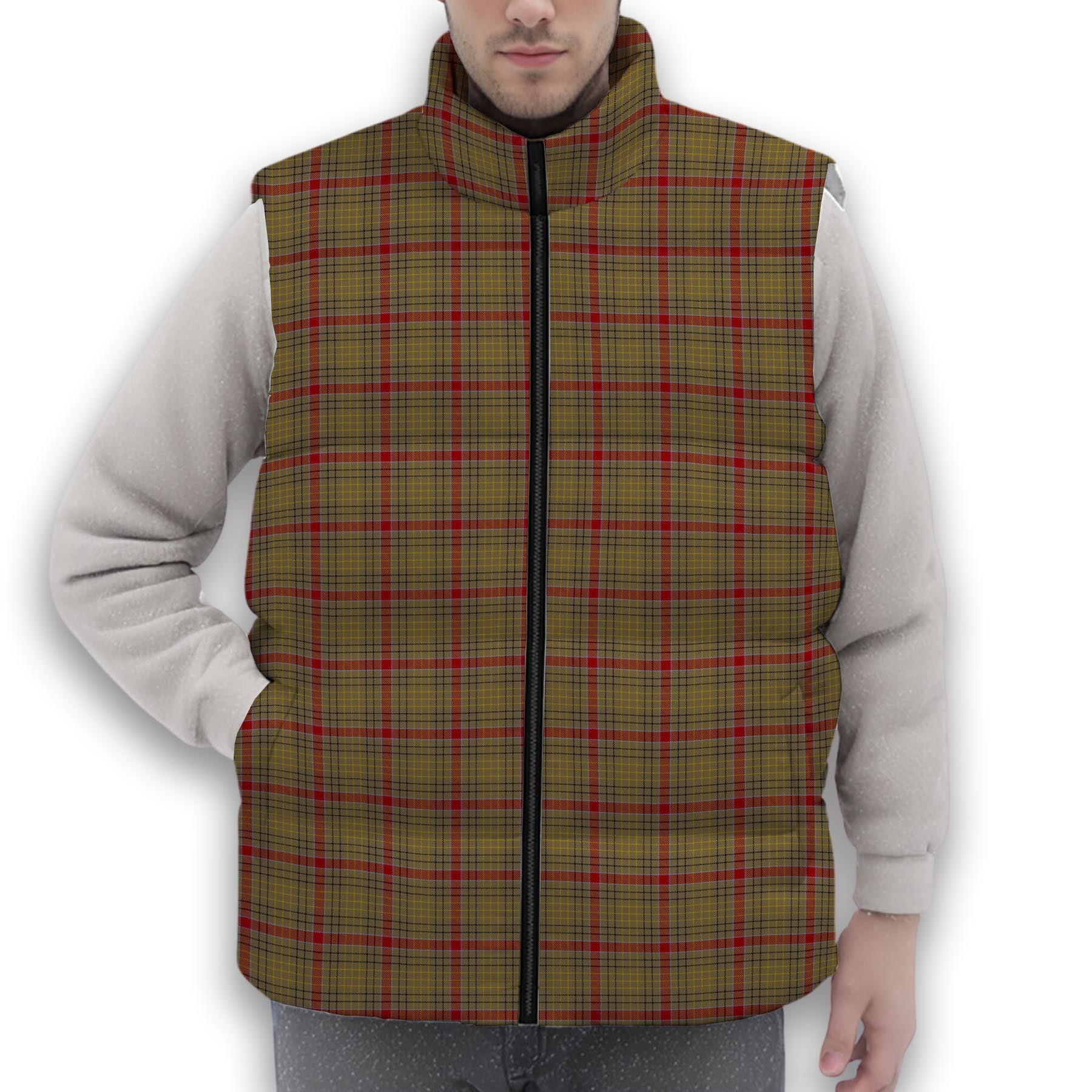 ScotsTee Shop Scottish Sutherland of Duffus Premium Tartan Puffer Vest Winter White Duck Down Vest Sleeveless