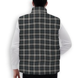 ScotsTee Shop Scottish McCandlish Arisaid Grey Premium Tartan Puffer Vest Winter White Duck Down Vest Sleeveless