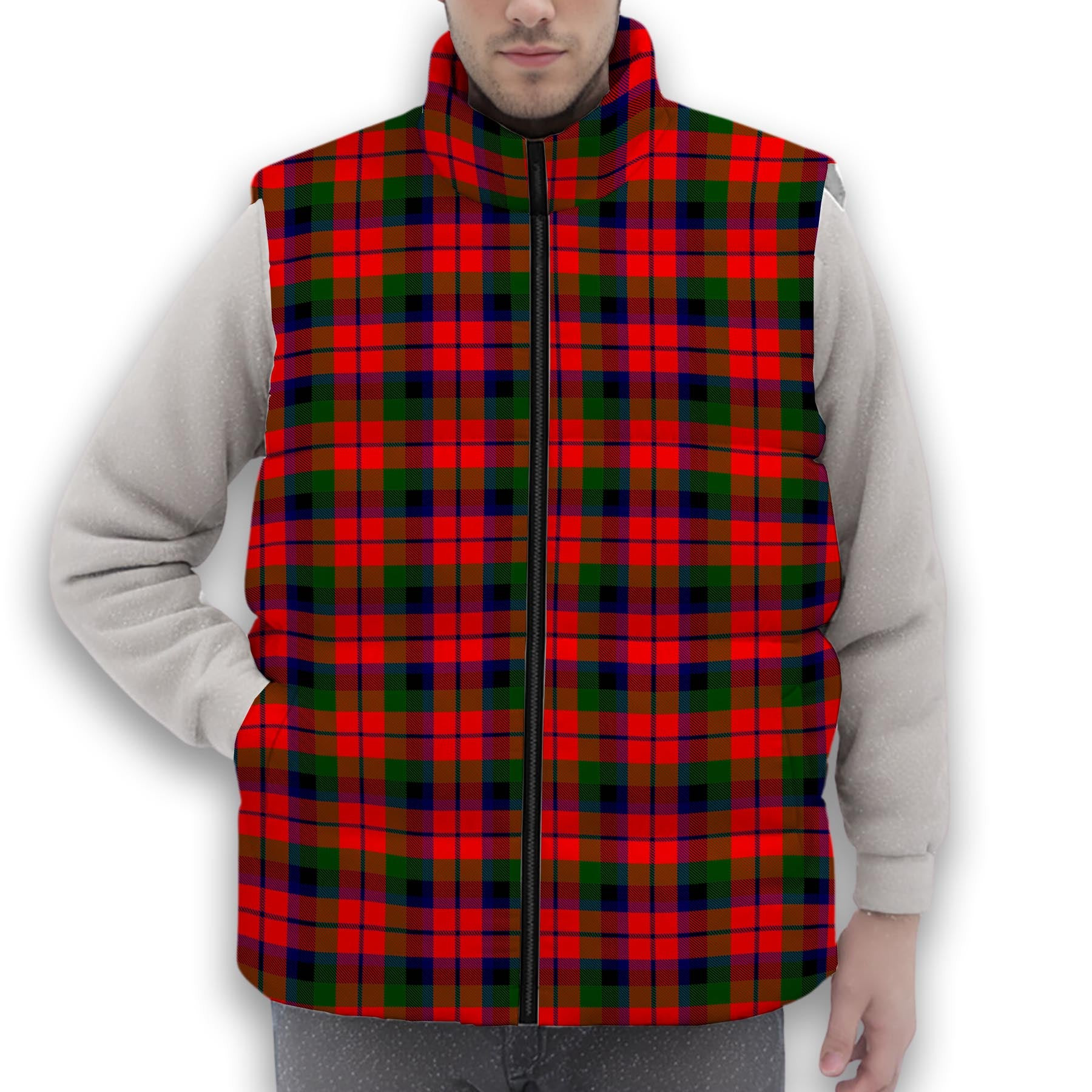 ScotsTee Shop Scottish MacCracken Modern Premium Tartan Puffer Vest Winter White Duck Down Vest Sleeveless