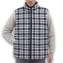 ScotsTee Shop Scottish Hannay Modern Premium Tartan Puffer Vest Winter White Duck Down Vest Sleeveless