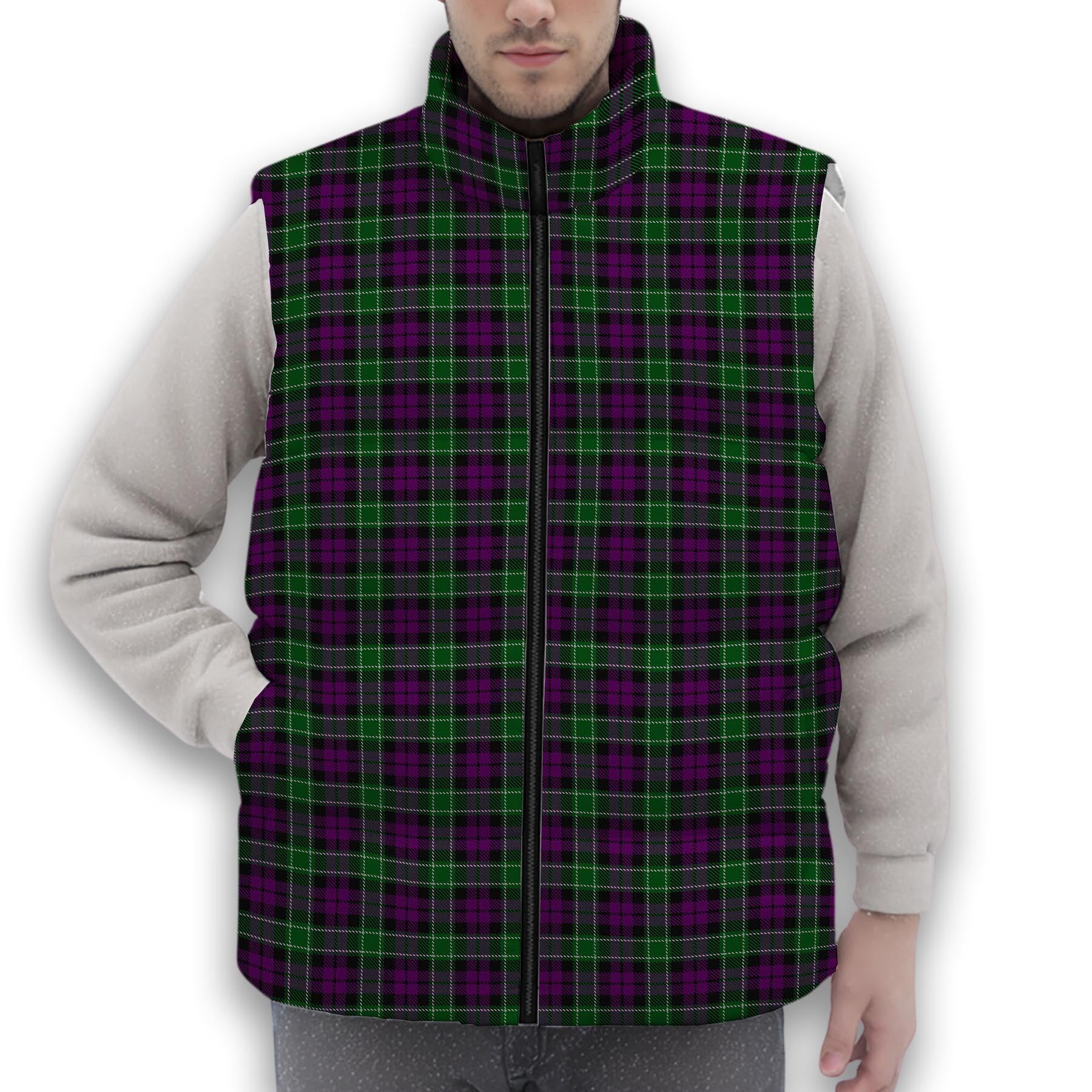 ScotsTee Shop Scottish Wilsons 158 Premium Tartan Puffer Vest Winter White Duck Down Vest Sleeveless