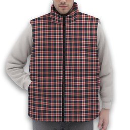 ScotsTee Shop Scottish Robertson Dress #2 Modern Premium Tartan Puffer Vest Winter White Duck Down Vest Sleeveless