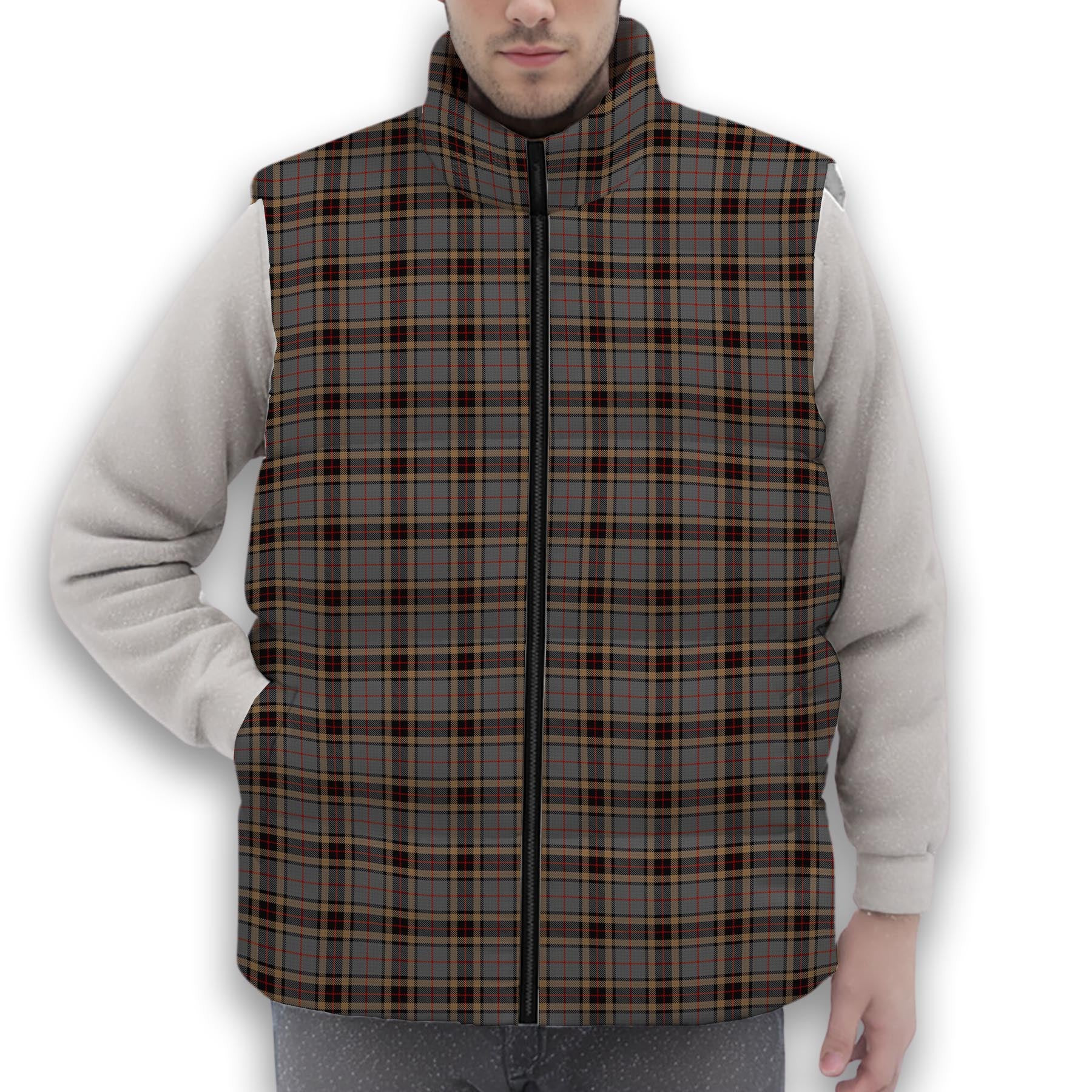 ScotsTee Shop Scottish Thompson special grey Premium Tartan Puffer Vest Winter White Duck Down Vest Sleeveless