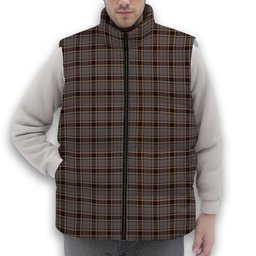 ScotsTee Shop Scottish Thompson special grey Premium Tartan Puffer Vest Winter White Duck Down Vest Sleeveless