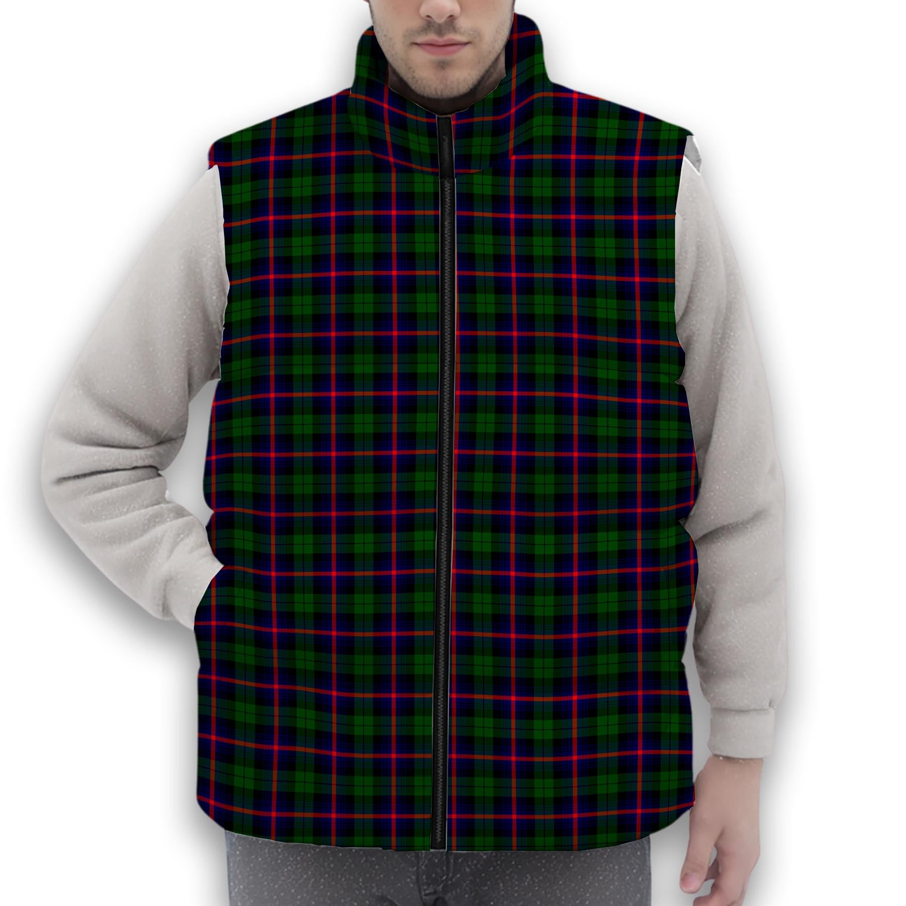 ScotsTee Shop Scottish Urquhart Modern Premium Tartan Puffer Vest Winter White Duck Down Vest Sleeveless