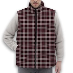 ScotsTee Shop Scottish MacPherson Premium Tartan Puffer Vest Winter White Duck Down Vest Sleeveless