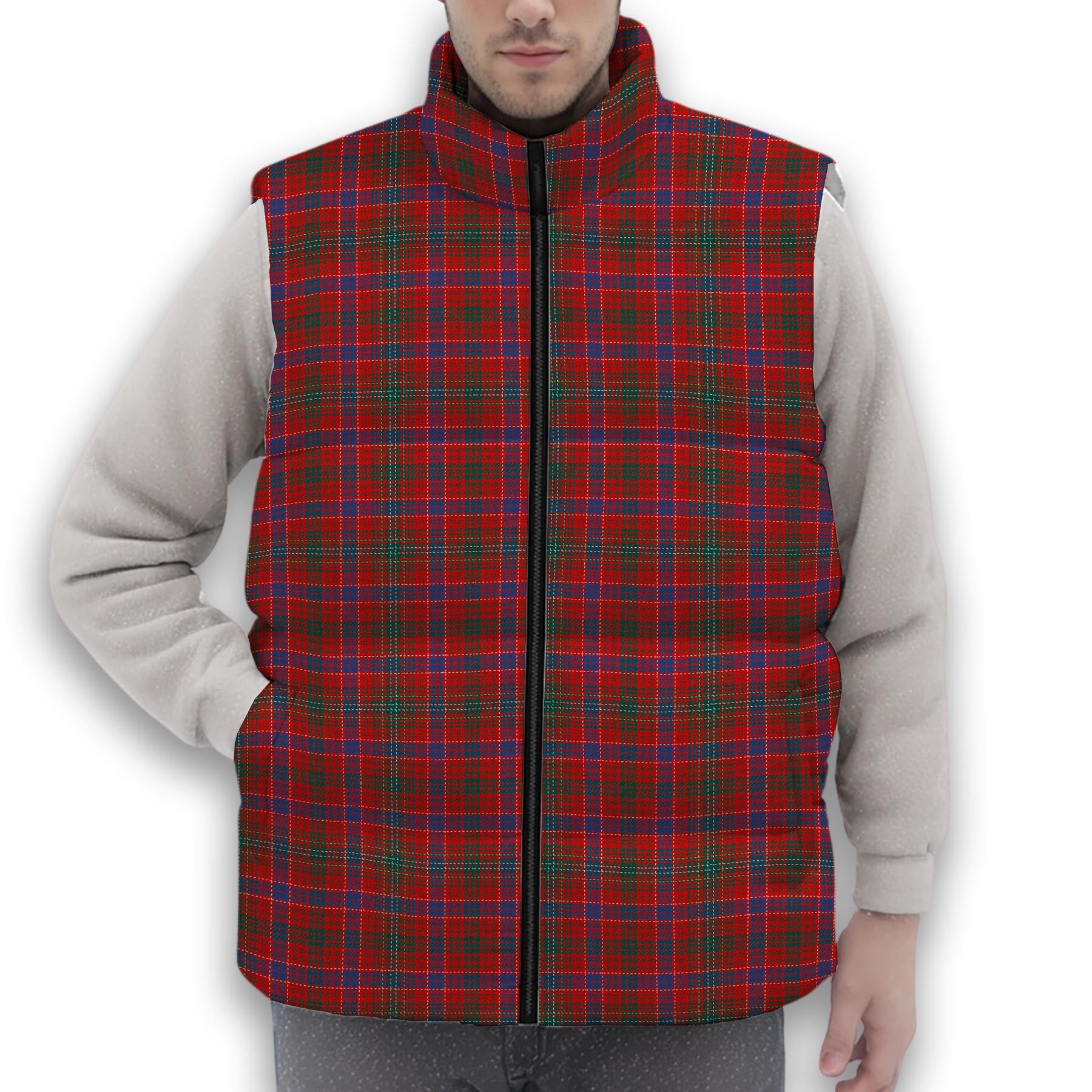 ScotsTee Shop Scottish Lumsden Waistcoat Modern Premium Tartan Puffer Vest Winter White Duck Down Vest Sleeveless