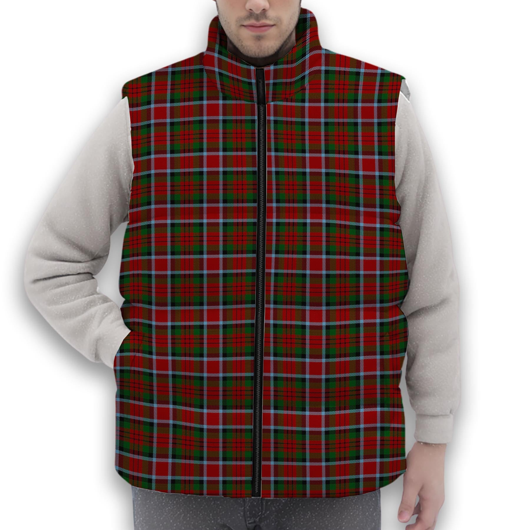 ScotsTee Shop Scottish MacDuff 6 Premium Tartan Puffer Vest Winter White Duck Down Vest Sleeveless