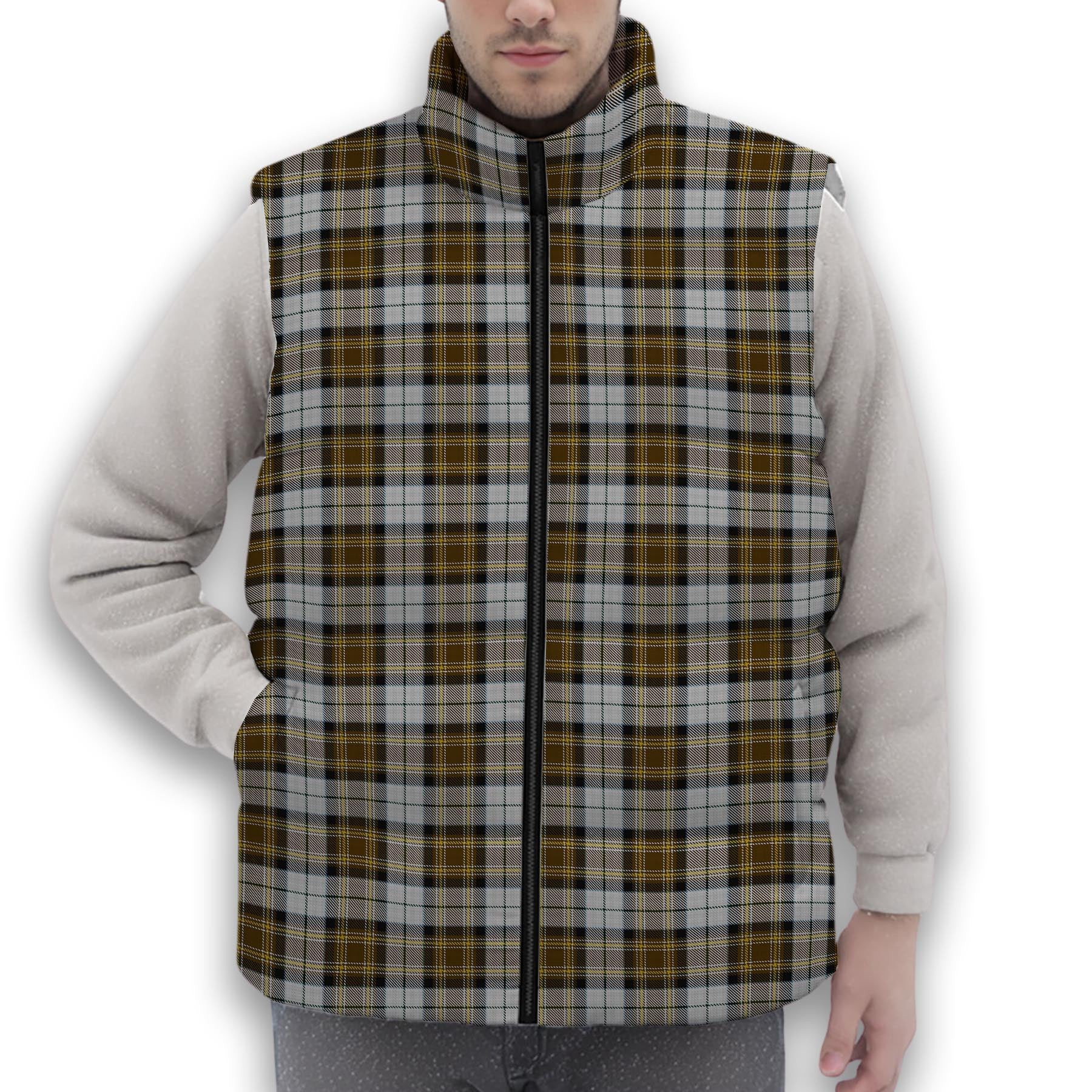 ScotsTee Shop Scottish MacKellar Dress Premium Tartan Puffer Vest Winter White Duck Down Vest Sleeveless