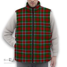 ScotsTee Shop Scottish Menzies 2 Premium Tartan Puffer Vest Winter White Duck Down Vest Sleeveless