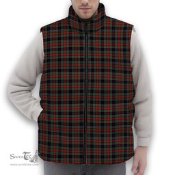 ScotsTee Shop Scottish Stewart Black 3 Premium Tartan Puffer Vest Winter White Duck Down Vest Sleeveless