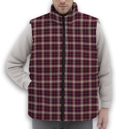 ScotsTee Shop Scottish MacFarlane Dress Premium Tartan Puffer Vest Winter White Duck Down Vest Sleeveless