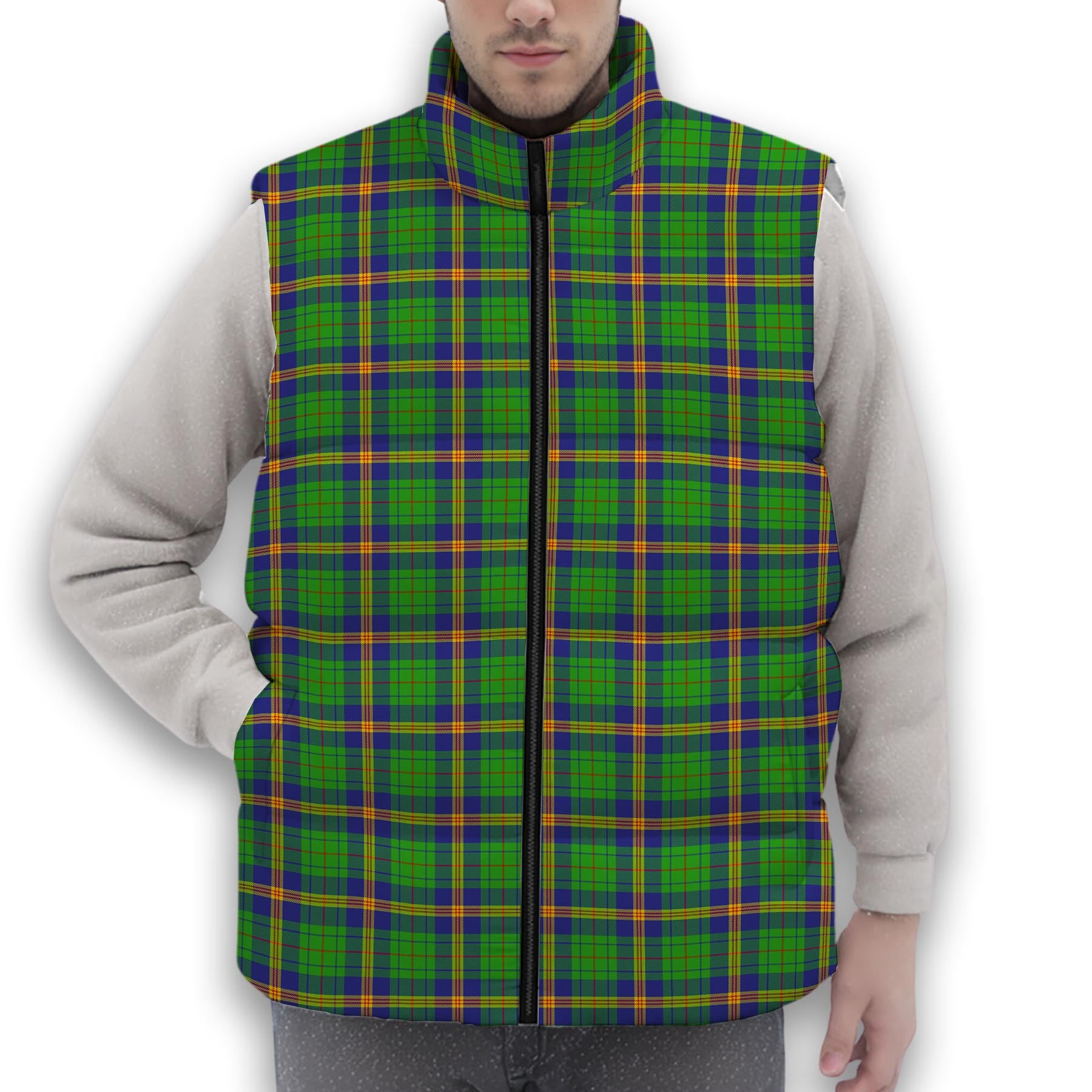 ScotsTee Shop Scottish New Mexico Premium Tartan Puffer Vest Winter White Duck Down Vest Sleeveless