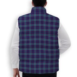 ScotsTee Shop Scottish Peacock Samantha Premium Tartan Puffer Vest Winter White Duck Down Vest Sleeveless