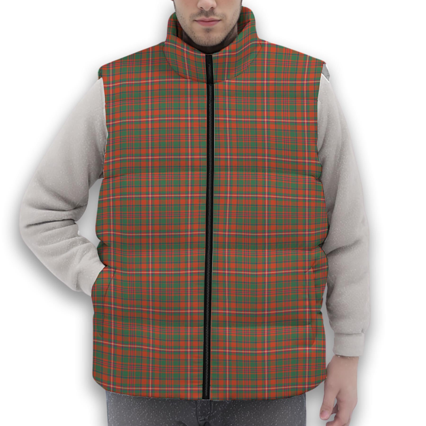 ScotsTee Shop Scottish McKinnon Ancient Premium Tartan Puffer Vest Winter White Duck Down Vest Sleeveless