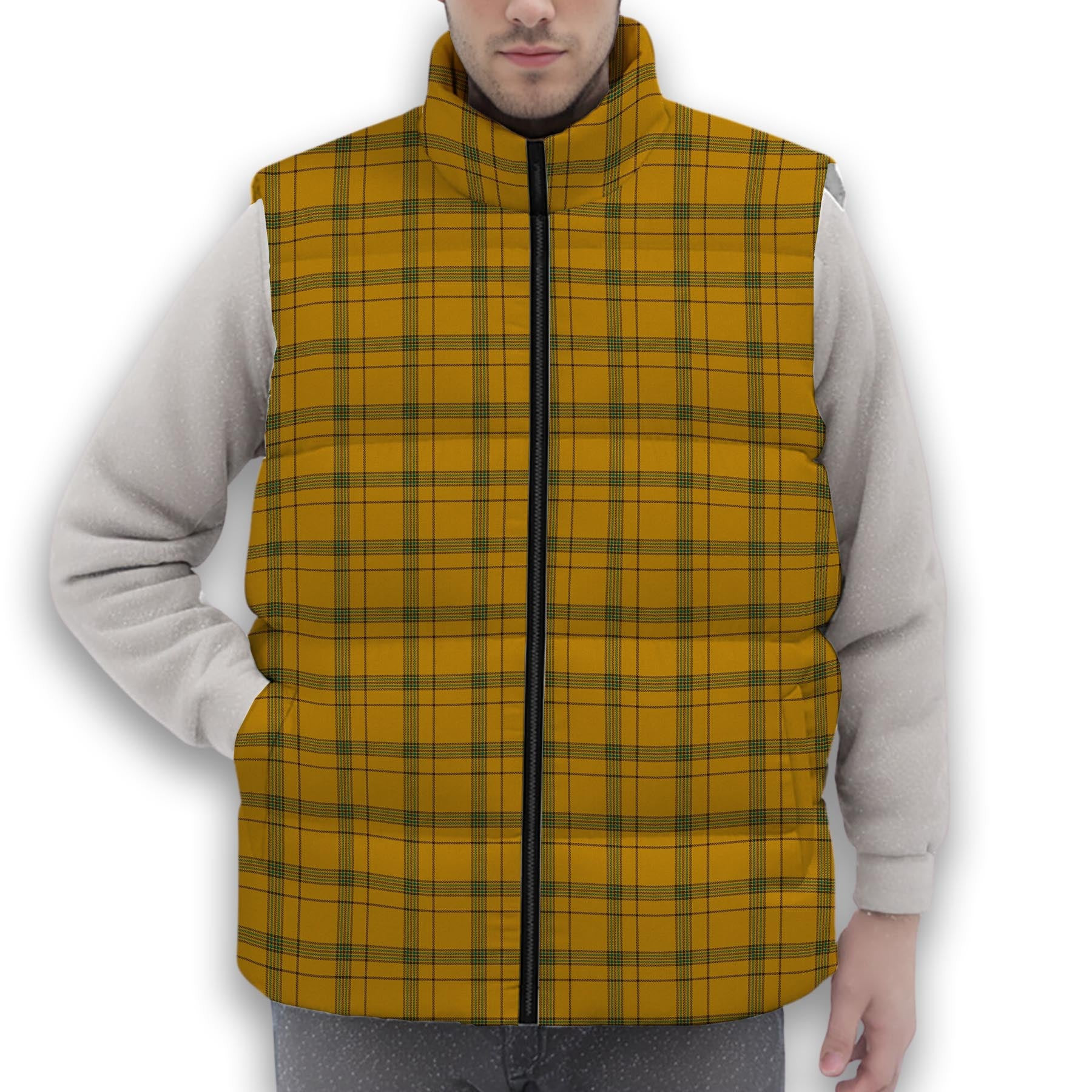 ScotsTee Shop Scottish Houston Modern Premium Tartan Puffer Vest Winter White Duck Down Vest Sleeveless